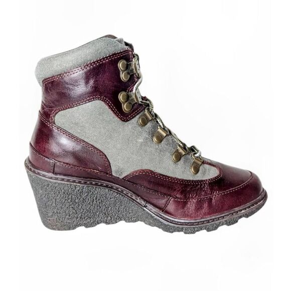 TIMBERLAND Amston Leather Wedge Ankle Boot Size 6.5 - Picture 7 of 9